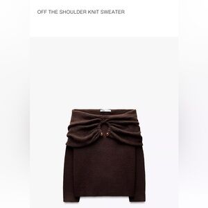 ZARA OFF THE SHOULDER KNIT SWEATER